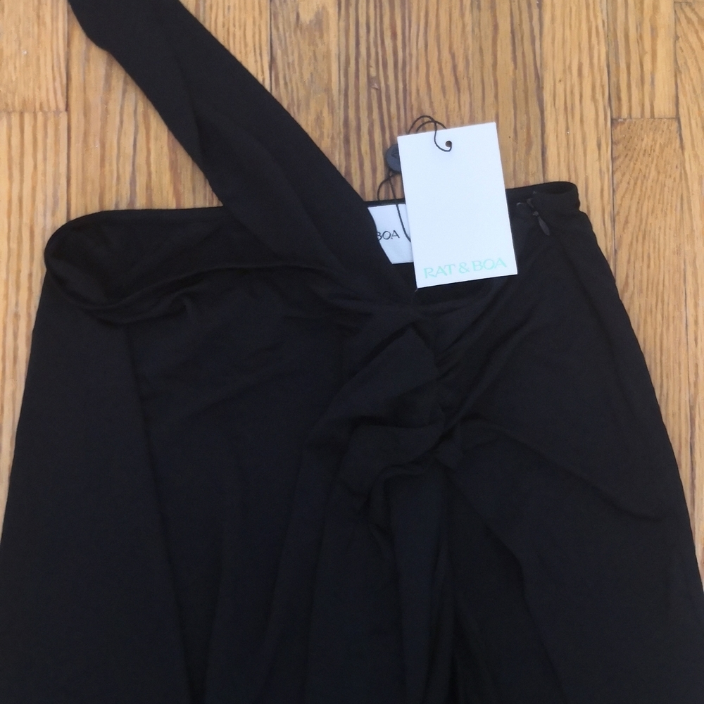 Rat & Boa Black Maxi Wrap Skirt with High Thigh Slit - Picture 6 of 6